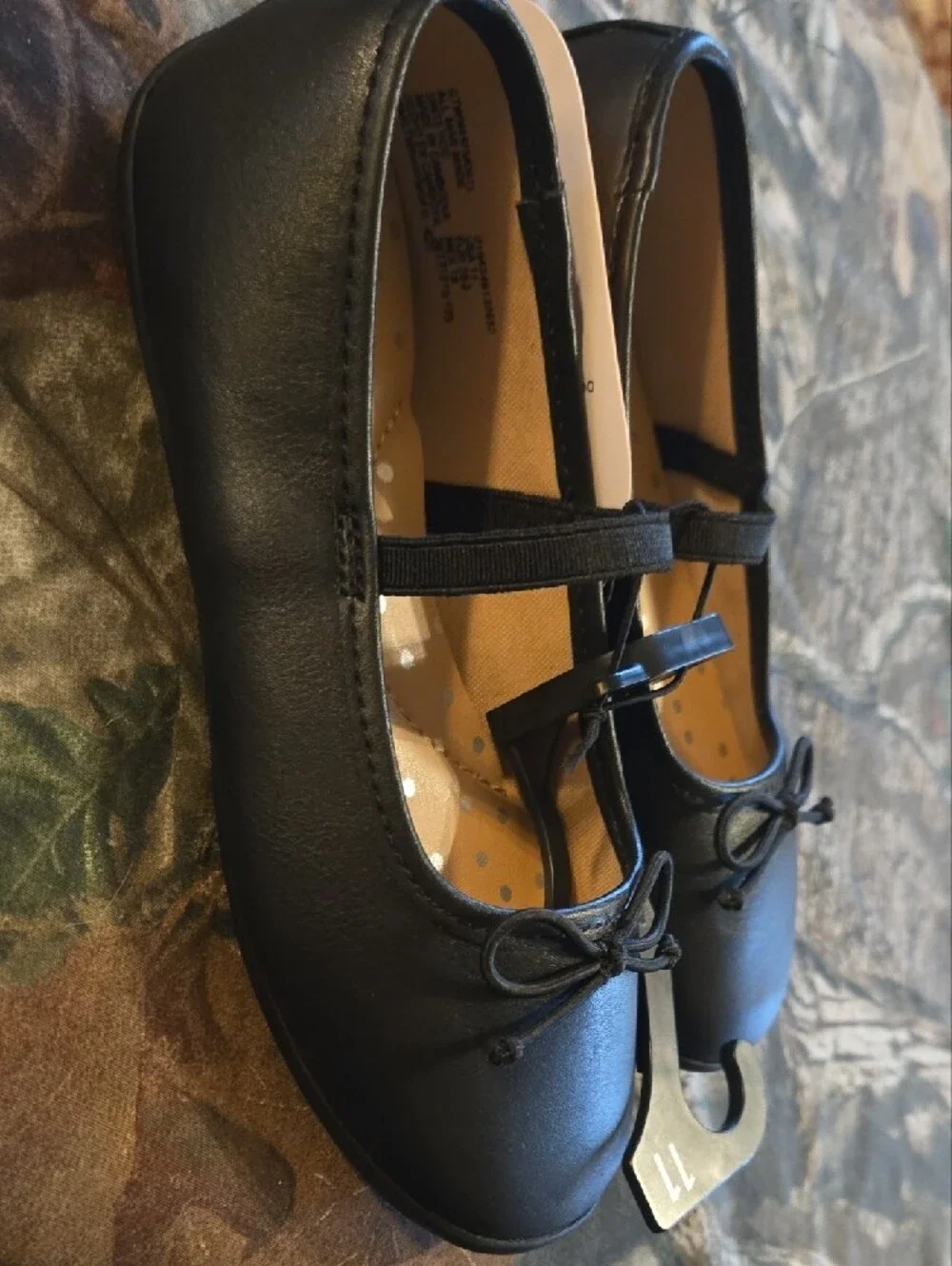 wonder nation Black Girls' Faux-Leather Mary Jane Flats